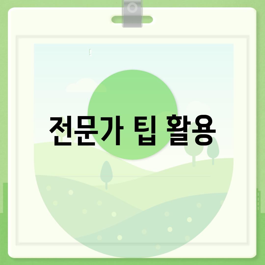 전문가 팁 활용