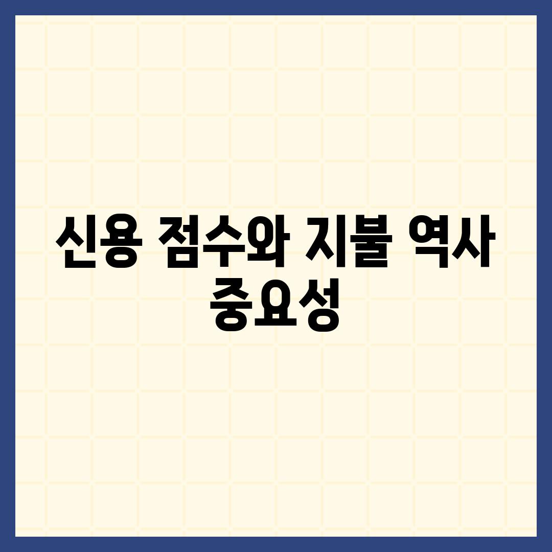 신용 점수와 지불 역사 중요성