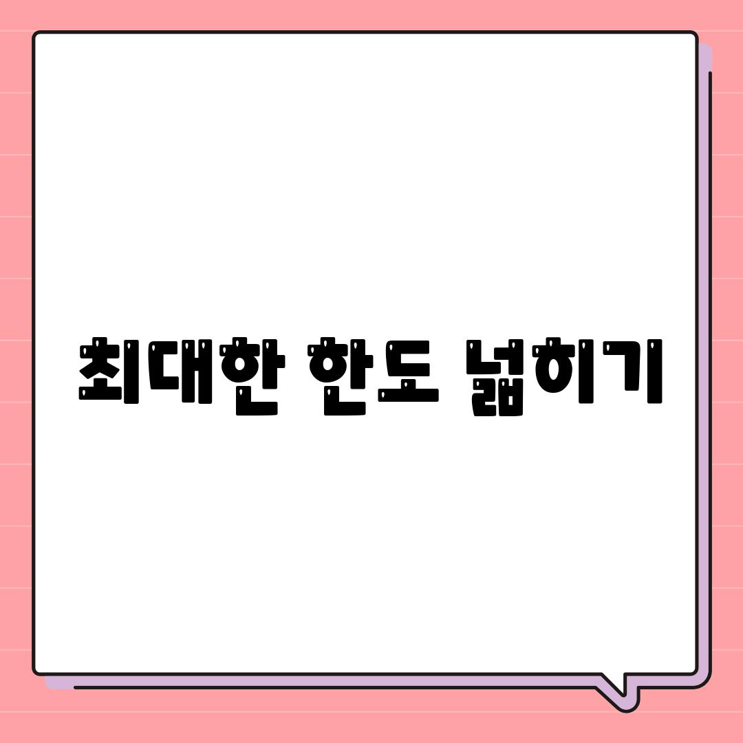 최대한 한도 넓히기