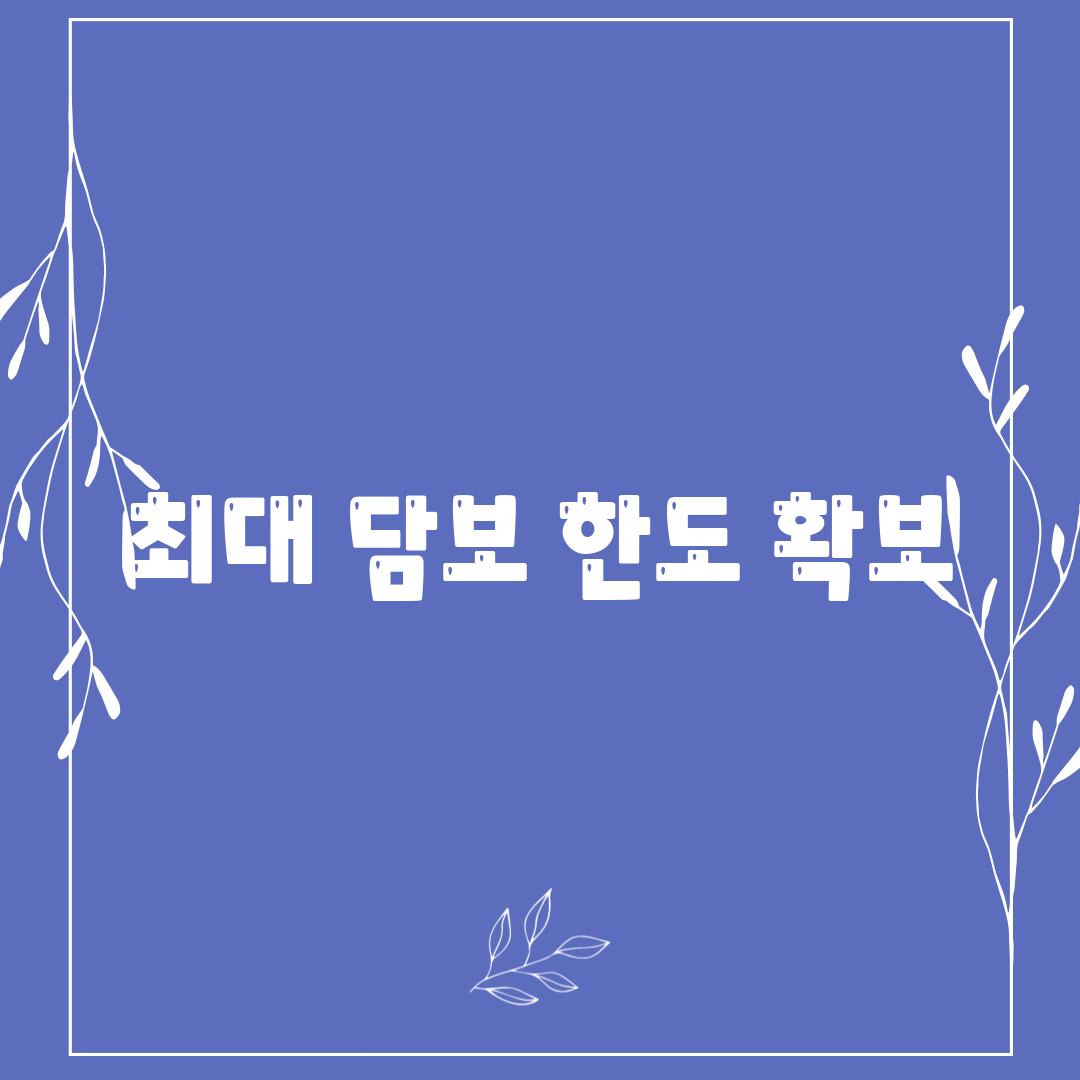 최대 담보 한도 확보