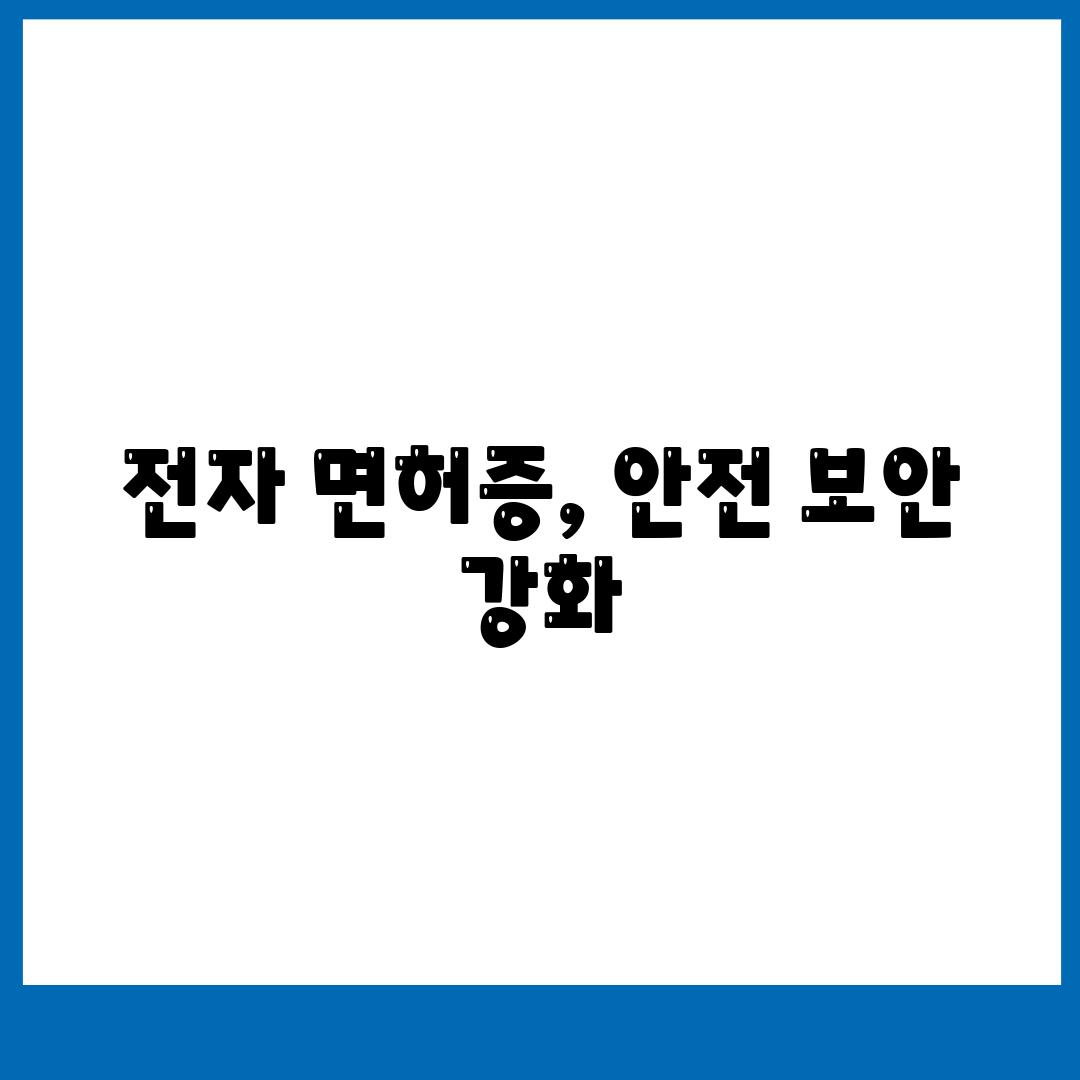 전자 면허증, 안전 보안 강화