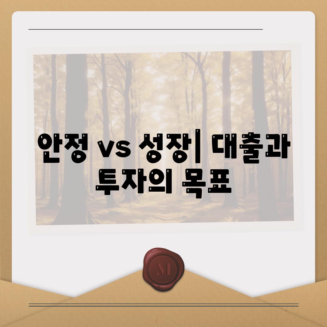 안정 vs 성장| 대출과 투자의 목표