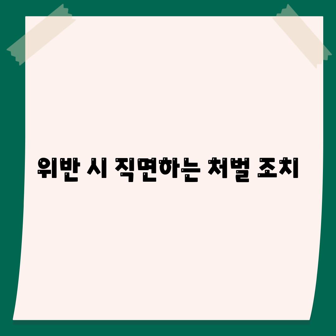 위반 시 직면하는 처벌 조치