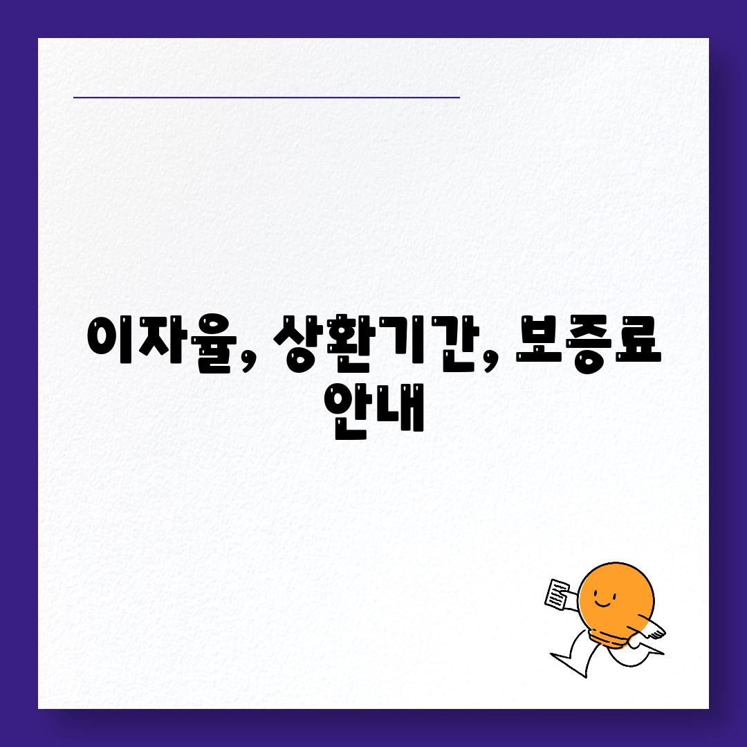 이자율, 상환기간, 보증료 안내