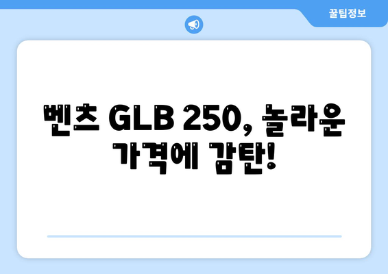 벤츠 GLB 250, 알면 놀랄 만한 가격!