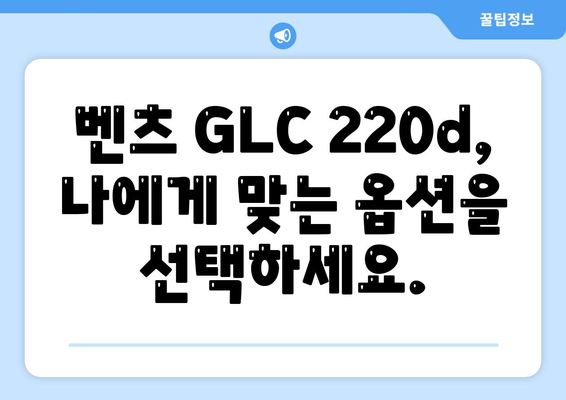 벤츠 GLC 220d, 초기 비용 없는 가격 및 월 납부액 안내