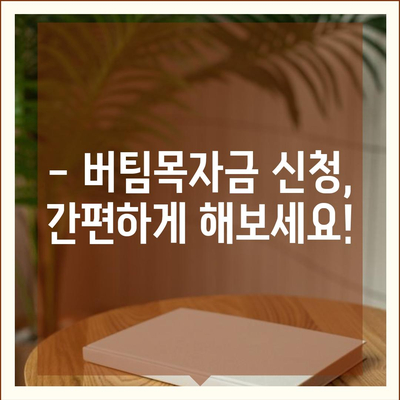 소상공인 버팀목자금 신청 완벽 가이드 | 자격조건, 신청방법, 지원금 지급 안내