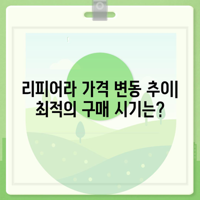 리피어라 판매 가격 비교 분석 | 최저가, 할인 정보, 구매 가이드