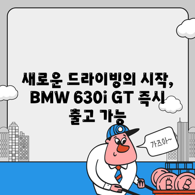 bmw 630i gt, 즉시 출고 가능한 가격