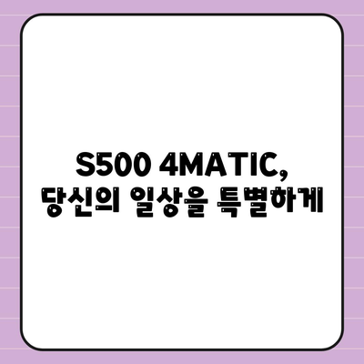 부담 없는 가격! 벤츠 S500 4MATIC