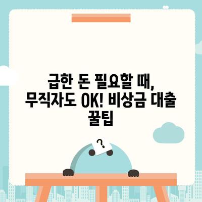 무직자도 OK! 비상금 마련, 쉬운 대출 방법 총정리 | 비상금 대출, 무직자 대출, 소액 대출, 급전, 대출 정보