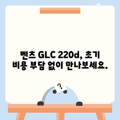 벤츠 GLC 220d의 초기 비용이 없는 가격