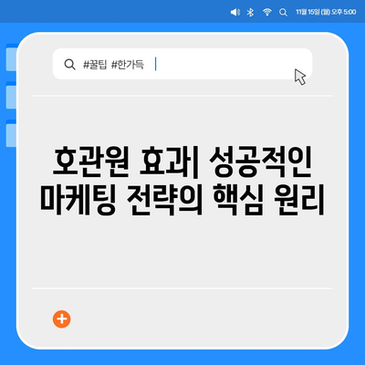 호관원 효과| 마케팅 전략의 성공을 위한 핵심 원리 | 마케팅, 고객 유치, 브랜드 인지도, 구전 마케팅