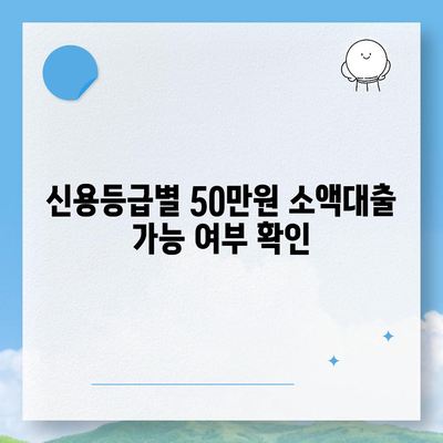 50만원 소액대출, 즉시 승인 가능한 곳! | 비교분석, 신용등급, 조건, 추천