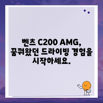 벤츠 C200 AMG, 신속한 납기와 정확한 가격 안내