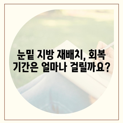 눈밑지방재배치 비용, 병원별 가격 비교 & 후기 | 눈밑 지방 재배치, 눈밑 처짐, 붓기, 회복 기간