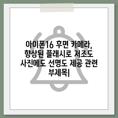 아이폰16 후면 카메라, 향상된 플래시로 저조도 사진에도 선명도 제공