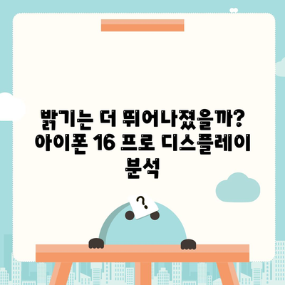 아이폰 16 프로 디스플레이 | 더 크고 밝아졌는가?