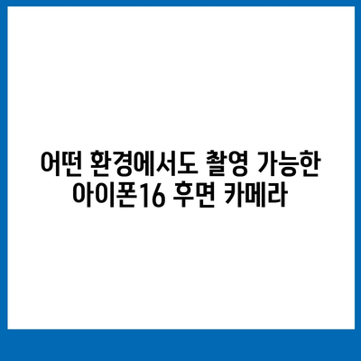 아이폰16 후면 카메라, 물과 먼지에 강하여 모험에도 적합