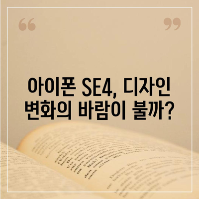 아이폰 SE4의 디자인 변경 | 아이폰16 미니 출시 여부