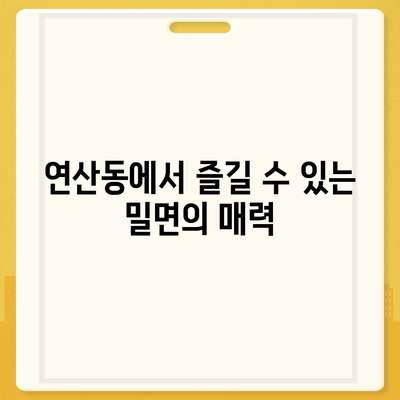 연산동 국도 밀면의 최저 가격 밀면