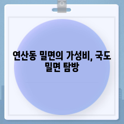 연산동 국도 밀면의 최저 가격 밀면