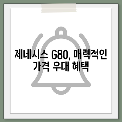 가격 우대! 제네시스 G80, 절호의 기회