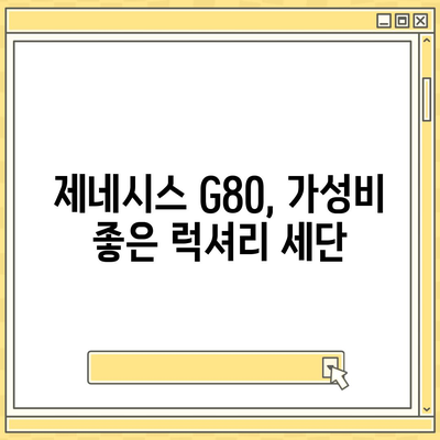 저렴한 가격의 제네시스 G80