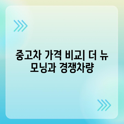 새로운 방법으로 알아보는 더 뉴 모닝 중고차 가격