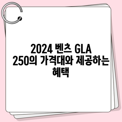 2024 벤츠 GLA 250 4MATIC의 경쟁력 있는 가격