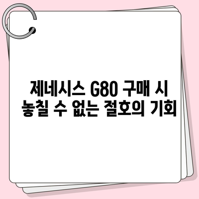 가격 우대! 제네시스 G80, 절호의 기회