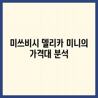 미쓰비시 델리카 미니, 박스카 가격과 사양 안내