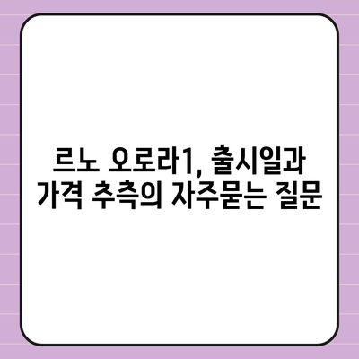 르노 오로라1, 출시일과 가격 추측