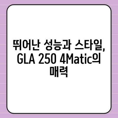 2024 벤츠 GLA 250 4Matic 가격, 구매해야 할 이유