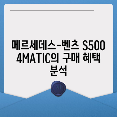 메르세데스-벤츠 S500 4MATIC, 부담을 줄이는 가격