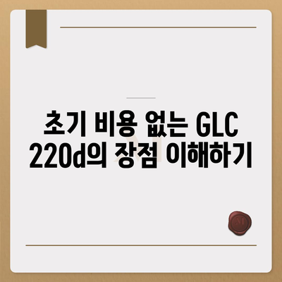 초기 비용 없는 벤츠 GLC 220d 월납 계산