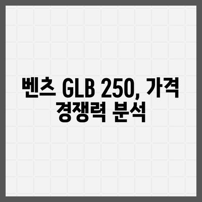 벤츠 GLB 250, 놀라운 가격 안내