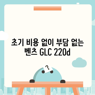 벤츠 GLC 220d의 월별 비용이 적은 초기 비용 없는 가격