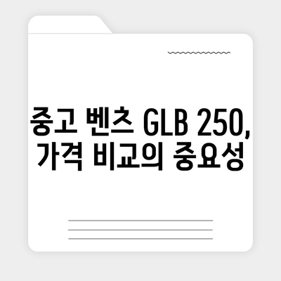 최적의 가격에 벤츠 GLB 250 구매