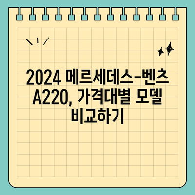 2024 메르세데스-벤츠 A220, 가장 저렴한 가격 확인