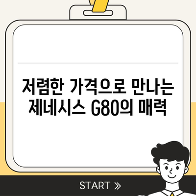 저렴한 가격의 제네시스 G80