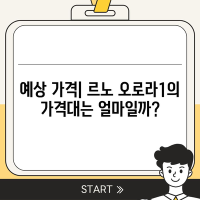 르노 오로라1의 출시일 및 예상 가격