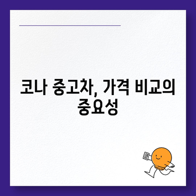 코나 중고차, 가격 혜택과 최적의 밸류로 스마트하게 구매