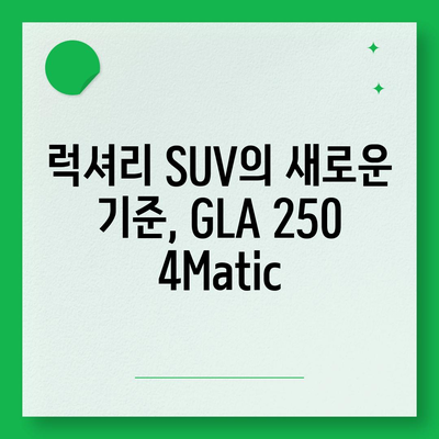 2024 메르세데스-벤츠 GLA 250 4Matic, 믿을 수 없는 가격