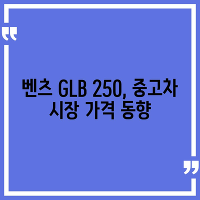 벤츠 GLB 250, 놀라운 가격 안내