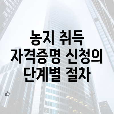 농지 취득 자격증명 신청의 단계별 절차