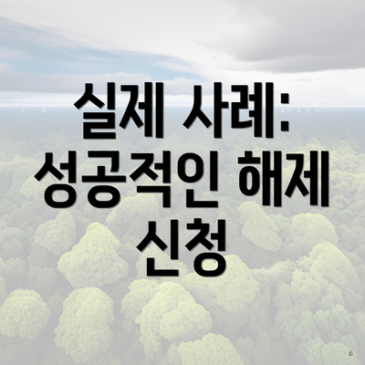 실제 사례: 성공적인 해제 신청