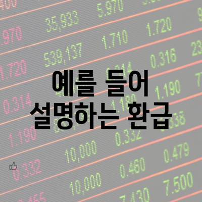 예를 들어 설명하는 환급