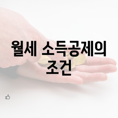 월세 소득공제의 조건