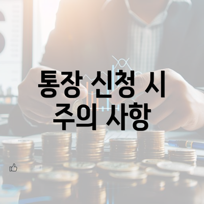 통장 신청 시 주의 사항